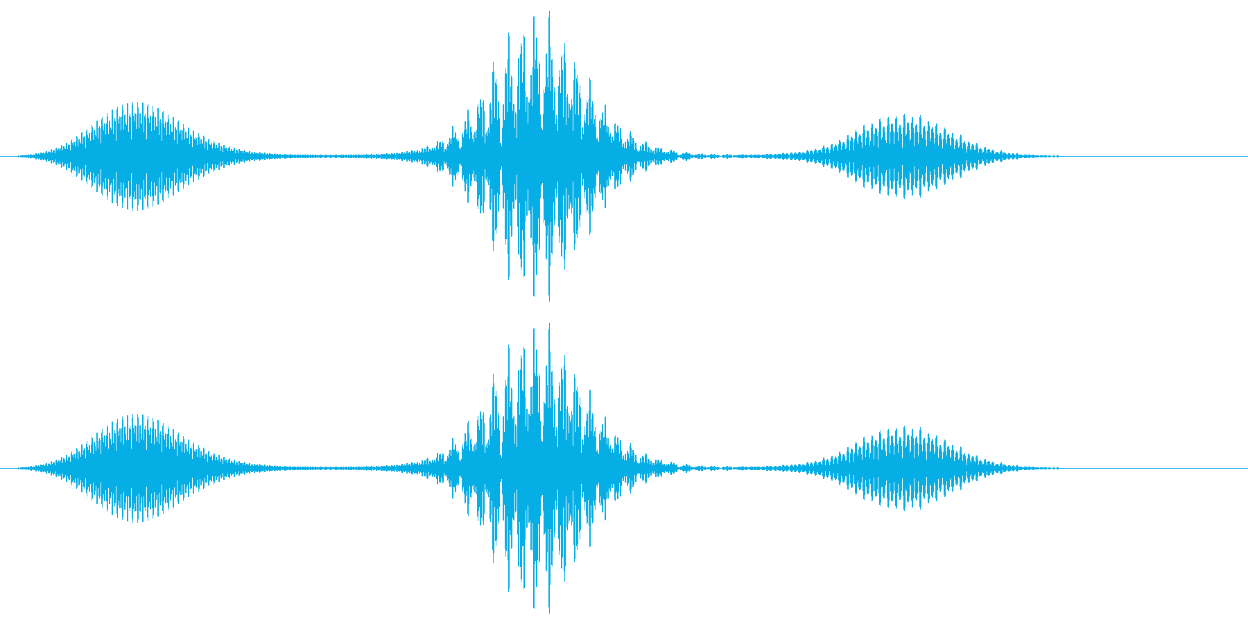 「キャンセル」などのイメージの電子音の再生済みの波形