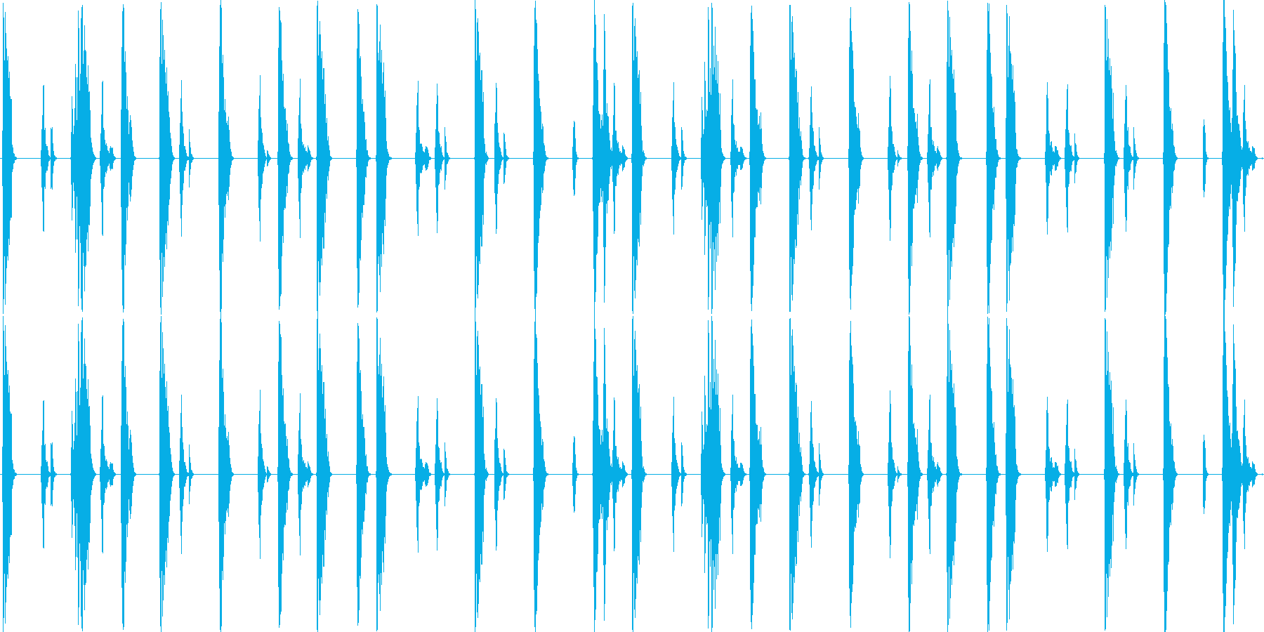 ドラムンベースを基本にした楽曲です。の再生済みの波形