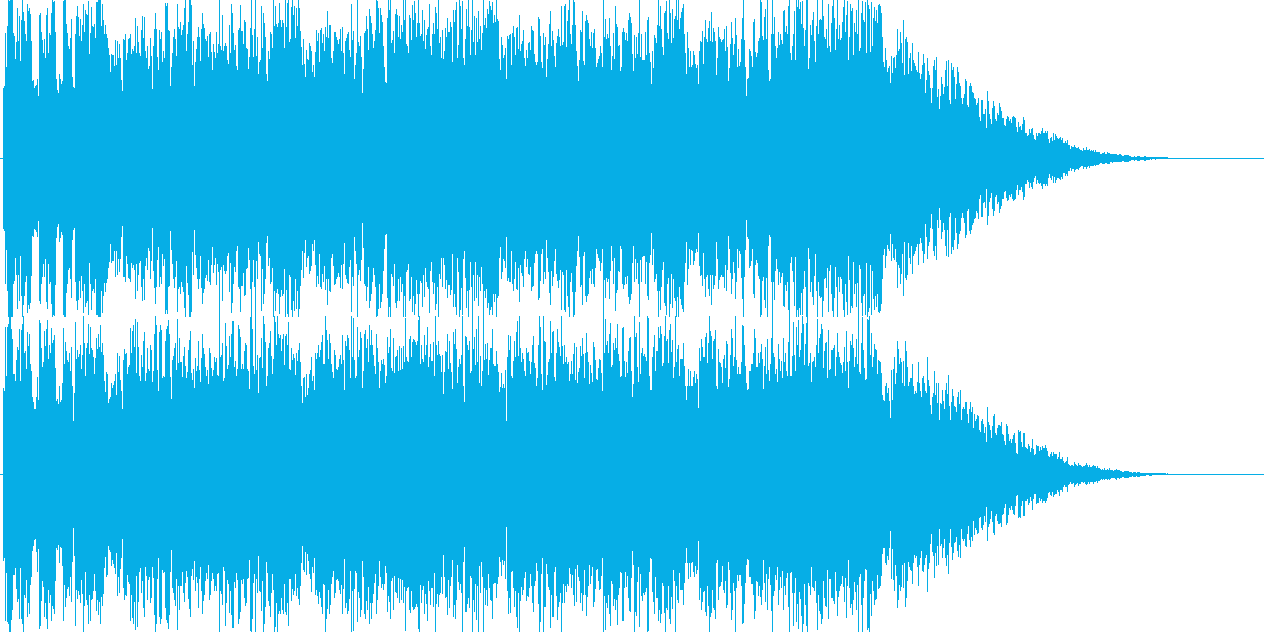 戦闘に勝った後の勇ましい音楽の再生済みの波形