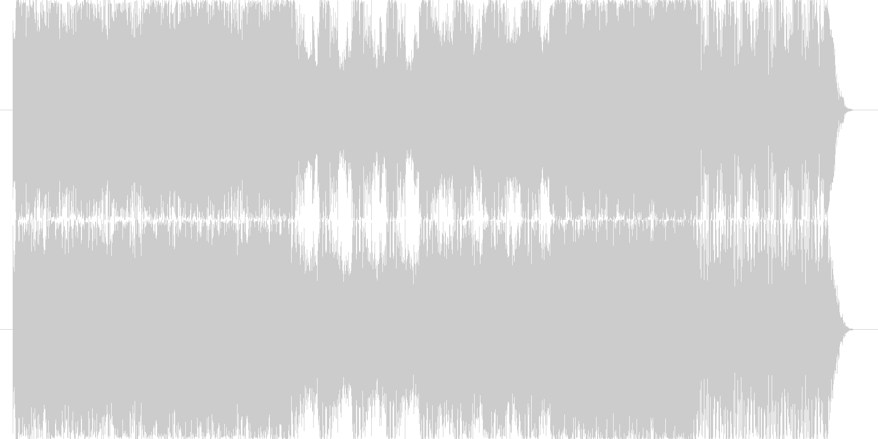 緊張感のある重厚なオーケストラ曲の未再生の波形