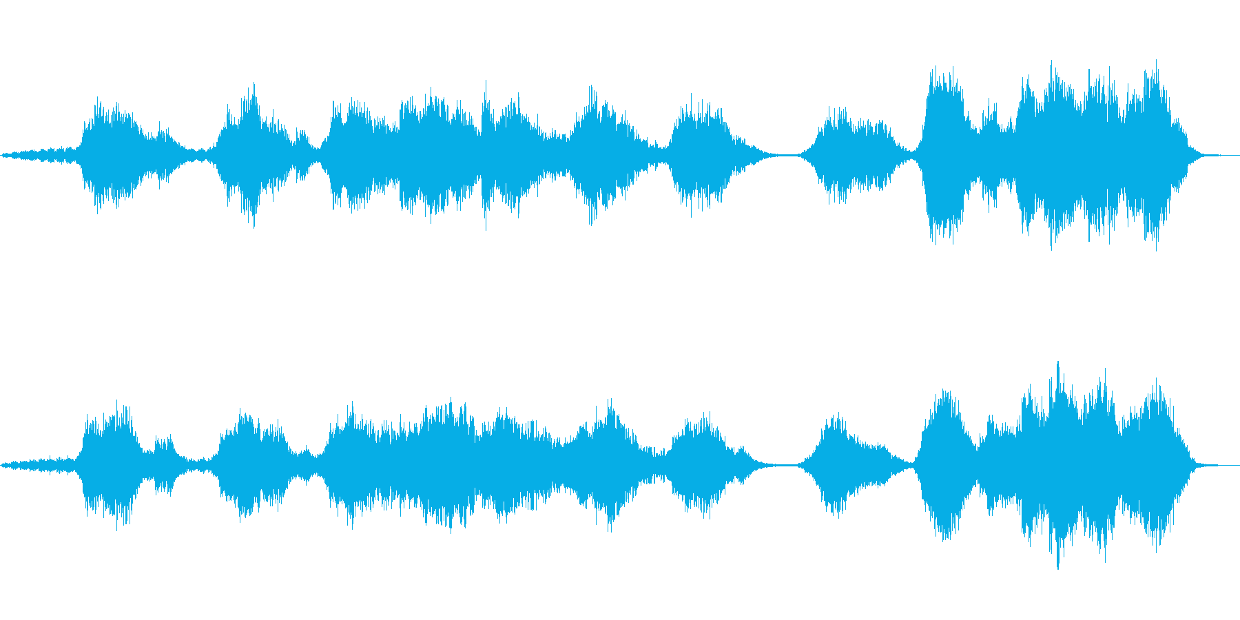 水をイメージしたシンセサイザー音楽の再生済みの波形
