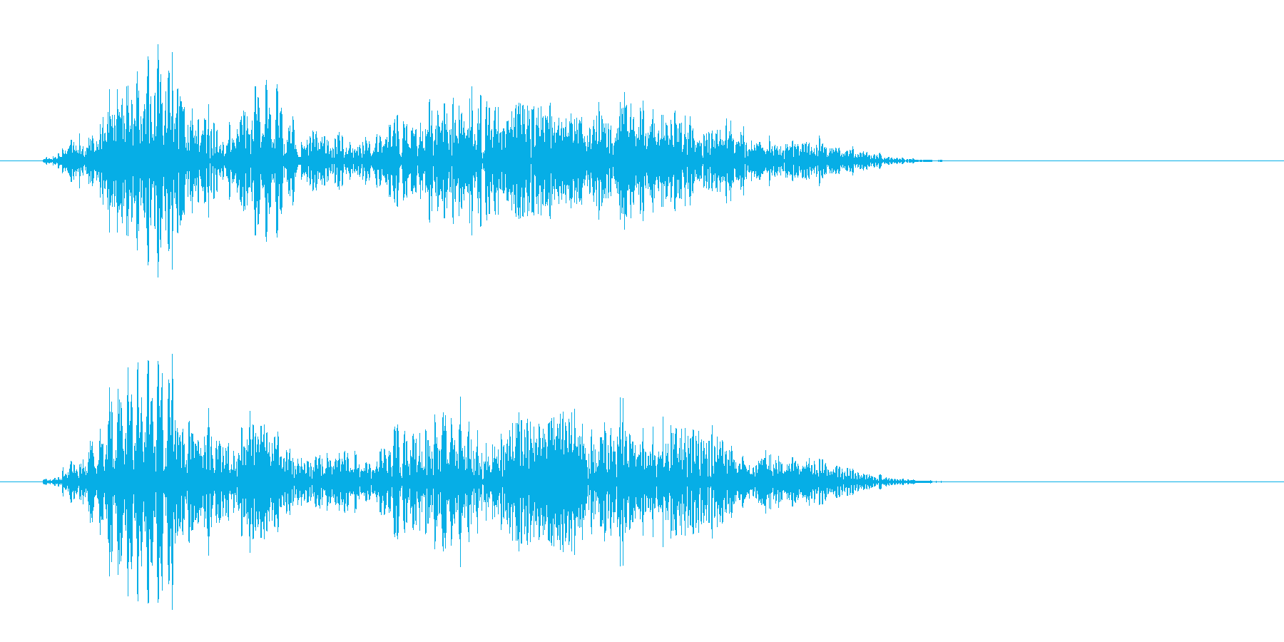エフェッという強い効果音の再生済みの波形