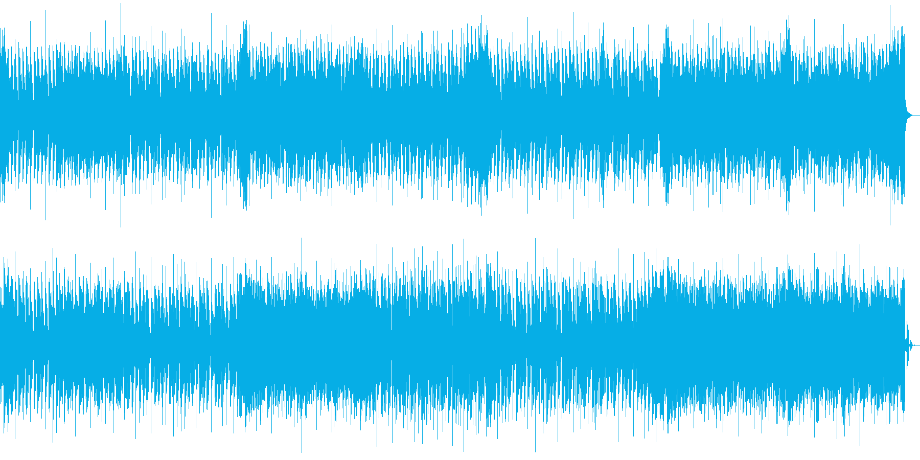ピッチ補正のかかった音声が特徴のBGMの再生済みの波形
