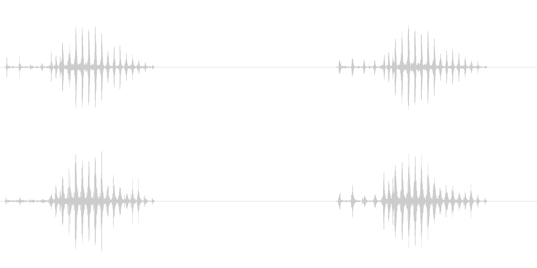 ゲコというカエルの声の未再生の波形