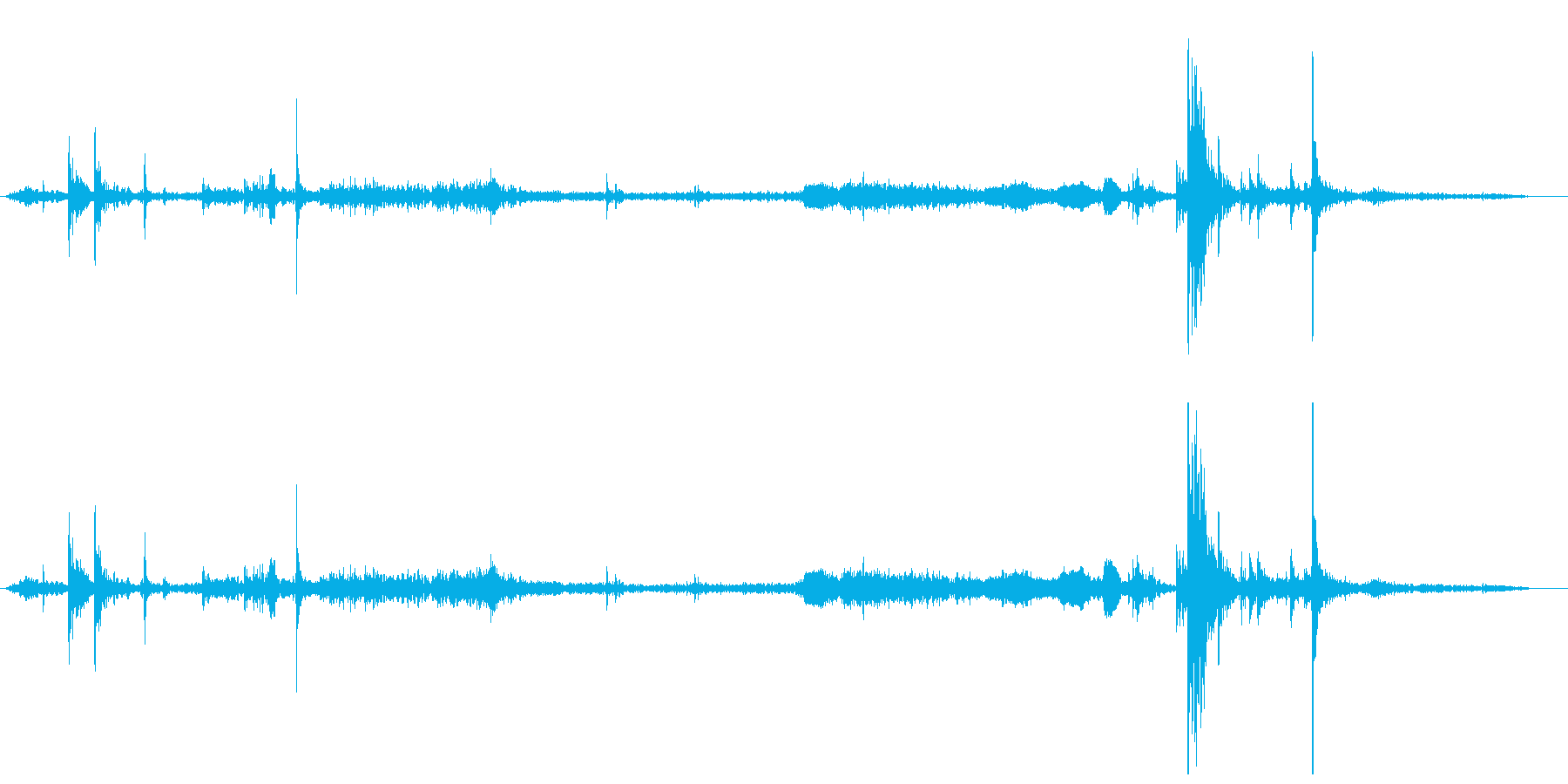 古びた扉を開ける音(さび付いた蝶番)の再生済みの波形