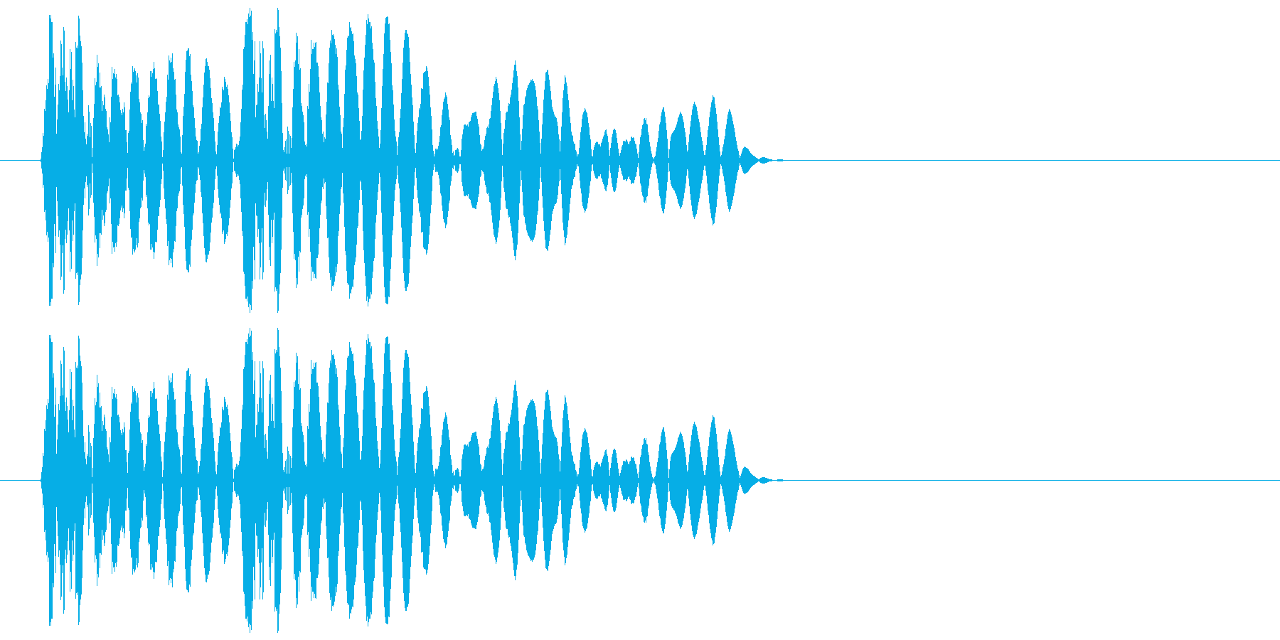 チープなドラムで作ったクリック音の再生済みの波形