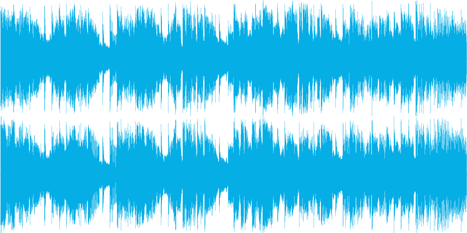 混沌としたリズムを基本にした楽曲です。の再生済みの波形