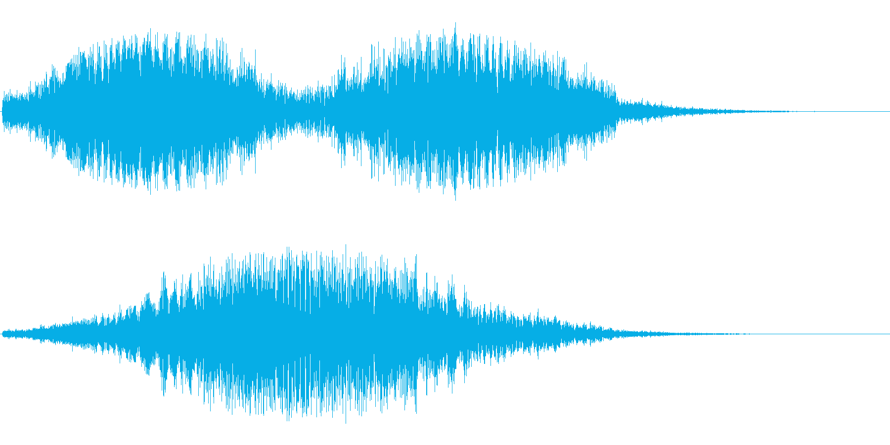 不思議な感じの下がって上がる音の再生済みの波形