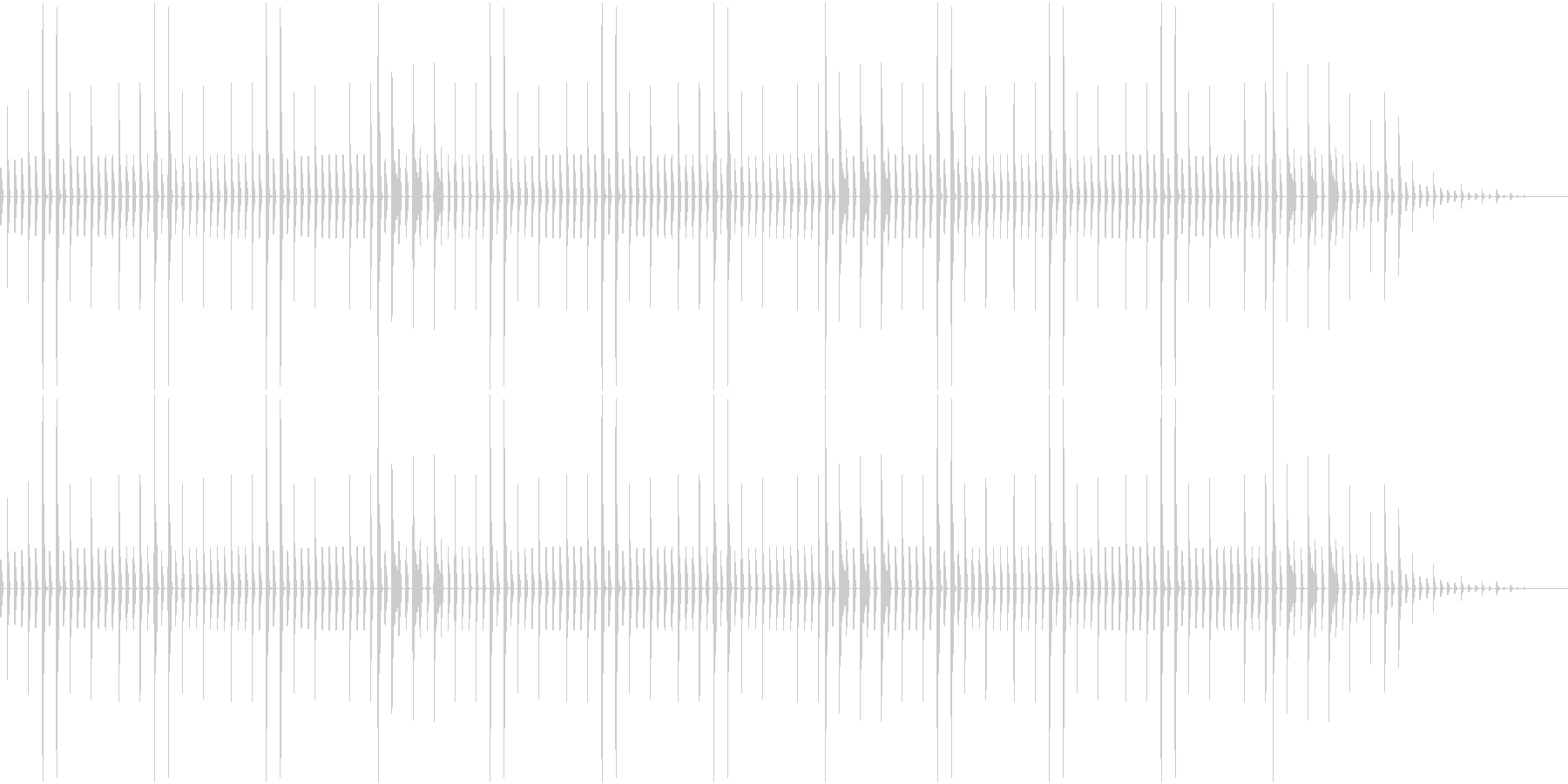 昔のパソコン音源を使ったリズムループの未再生の波形