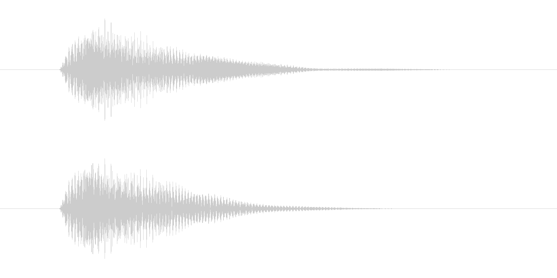 ボタンを押した時の取り消しや決定音ですの未再生の波形