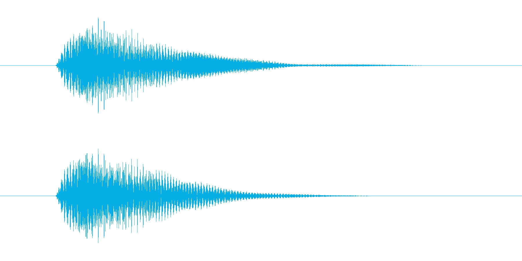 ボタンを押した時の取り消しや決定音ですの再生済みの波形