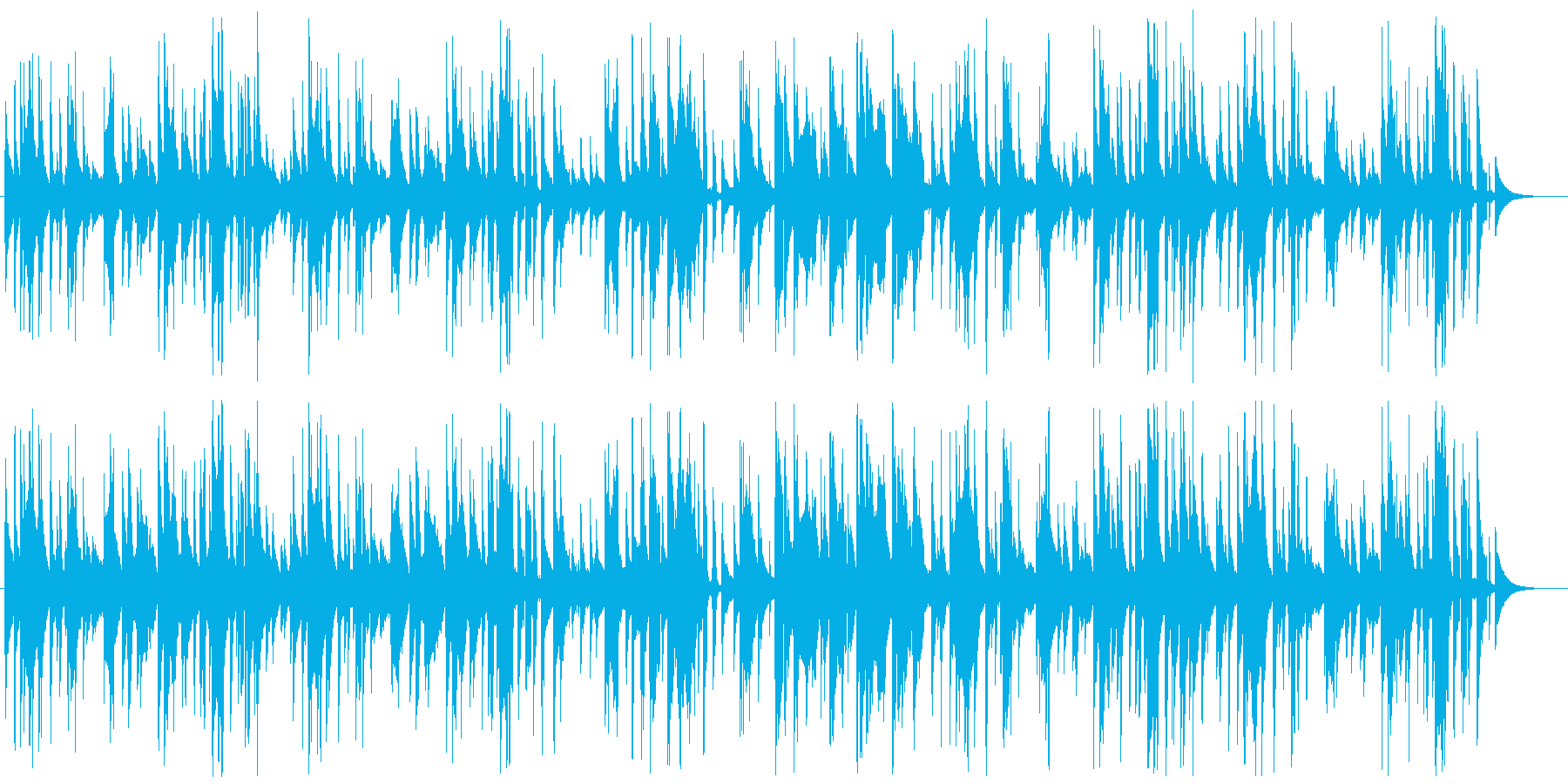 口笛とウクレレによる、のどかでゆるい曲の再生済みの波形