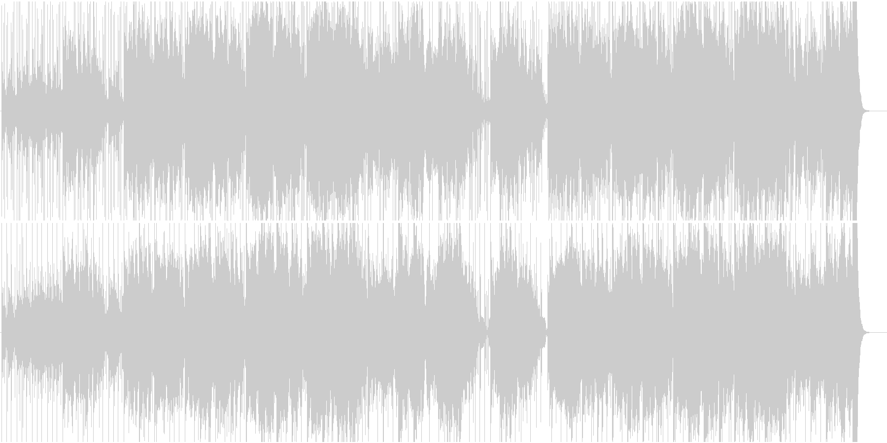 シリアスで緊張感のある曲の未再生の波形