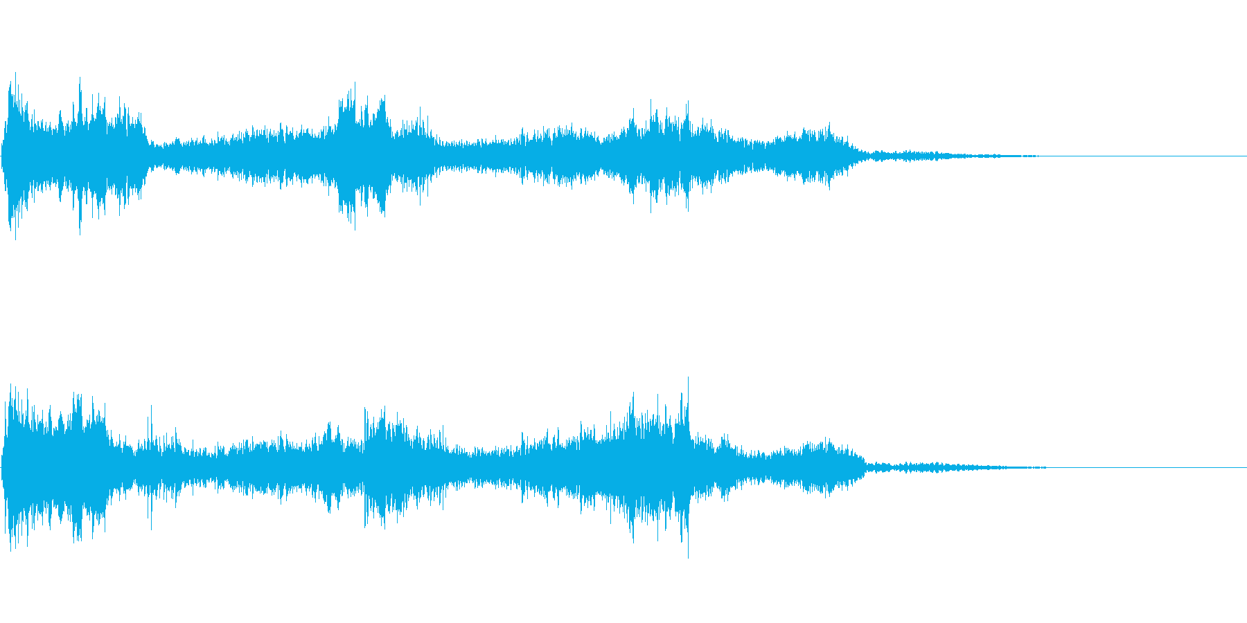 汎用的な魔法音(音程低め)の再生済みの波形
