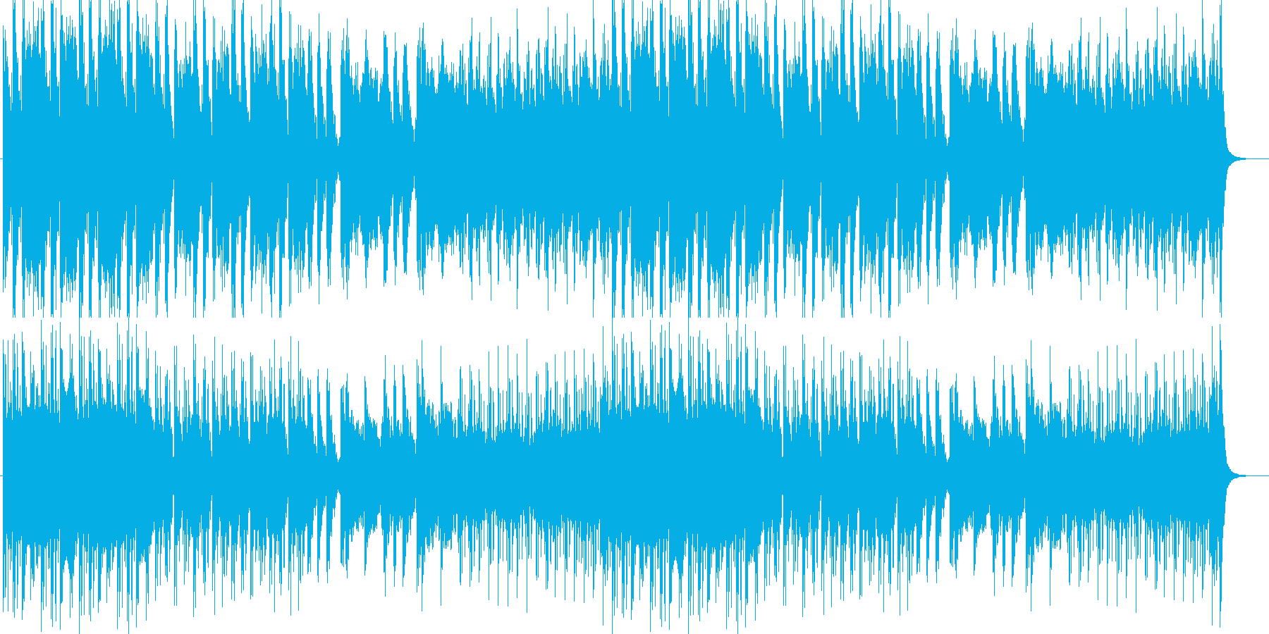 激しくて、不気味さがある楽曲の再生済みの波形