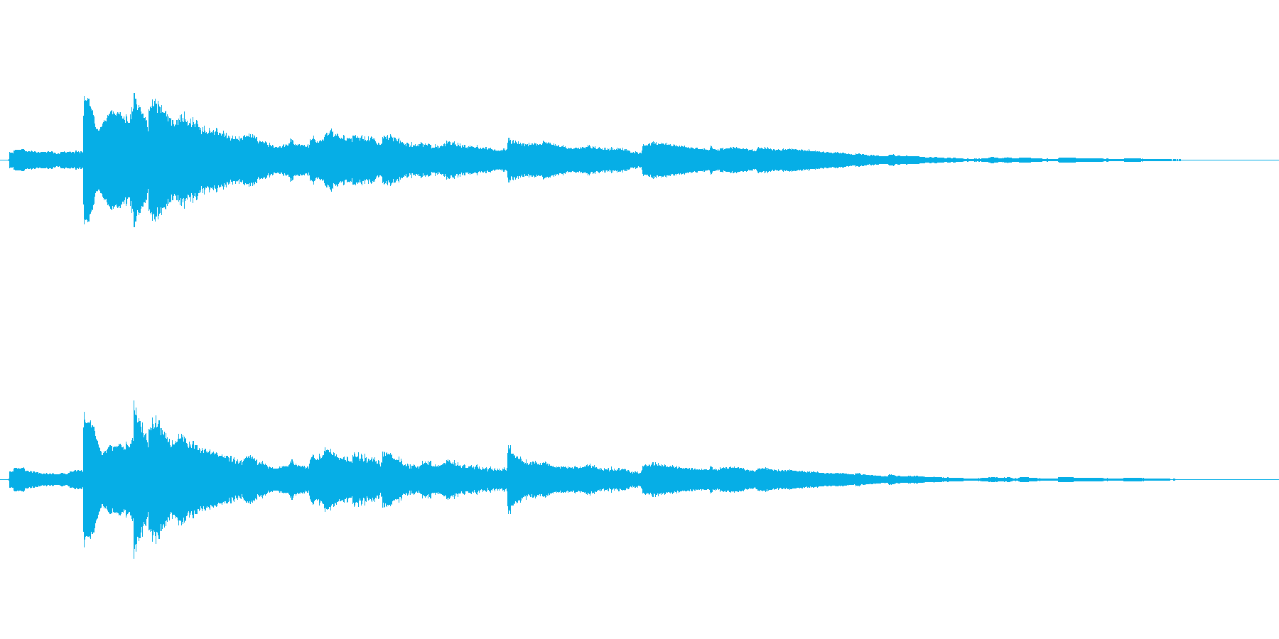 キラキラとした音色のウインドチャイムの再生済みの波形
