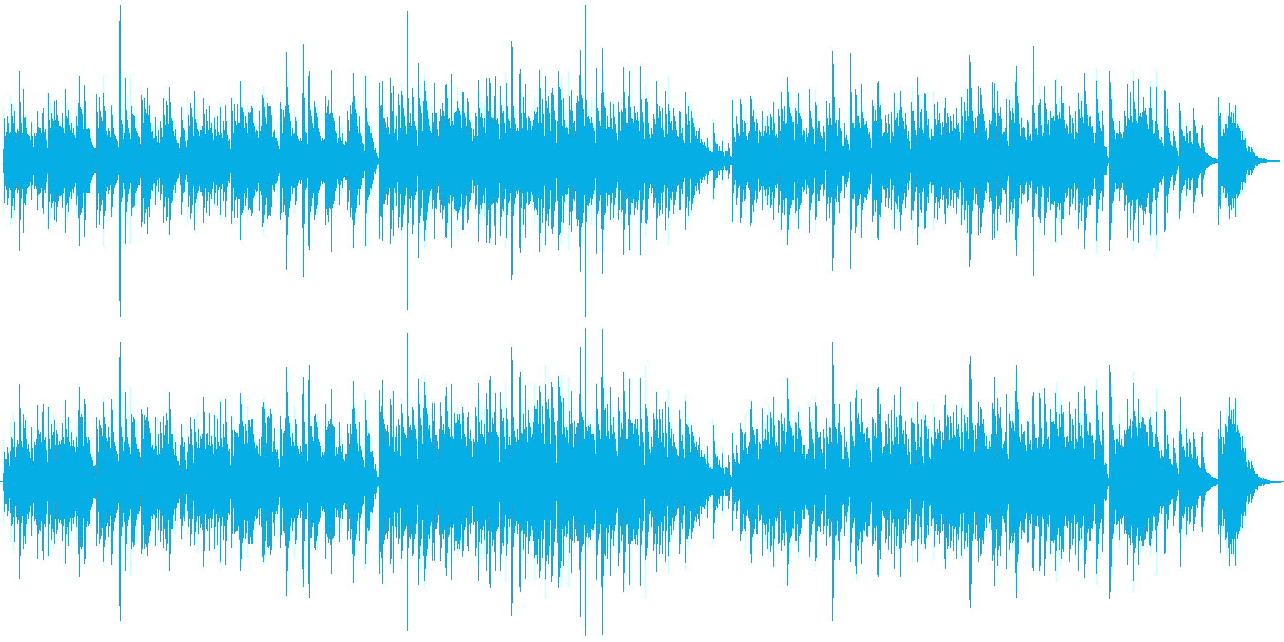 ギターデュオの生演奏による感動的な曲の再生済みの波形