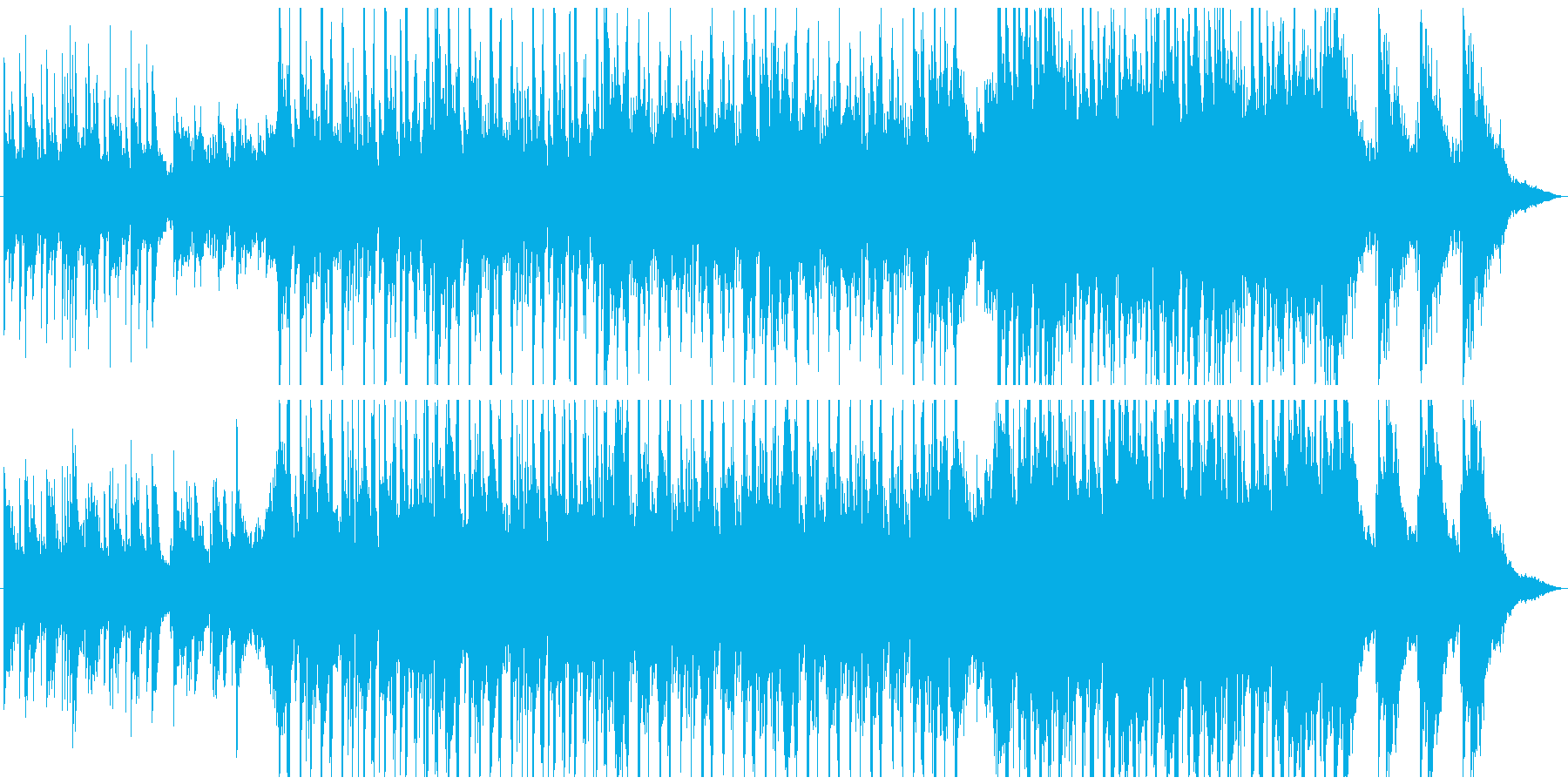 ピアノとギターのキラキラした明るい曲の再生済みの波形