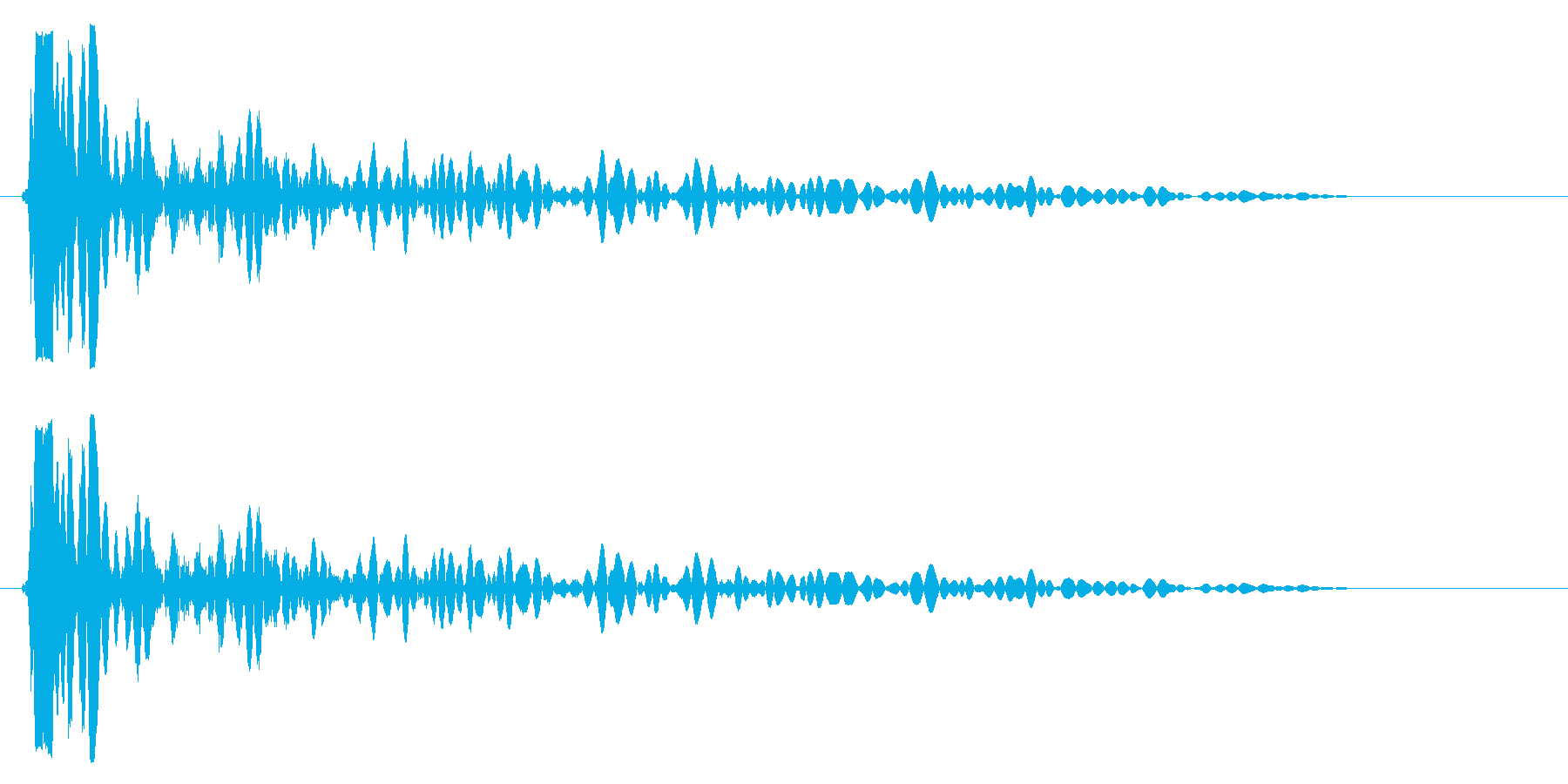 バン(高めのバスドラムの音)の再生済みの波形