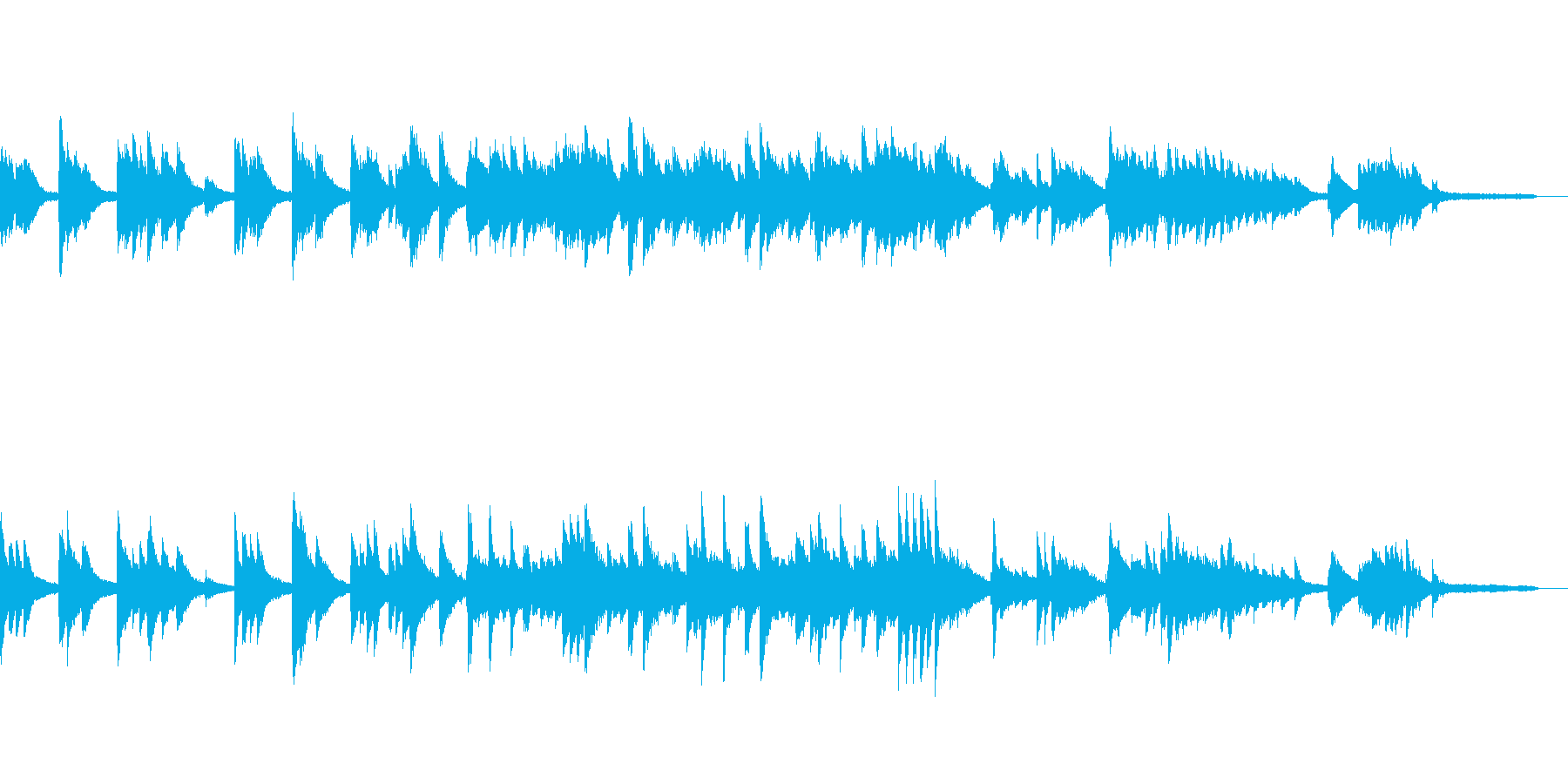 少し切ないピアノ曲の再生済みの波形