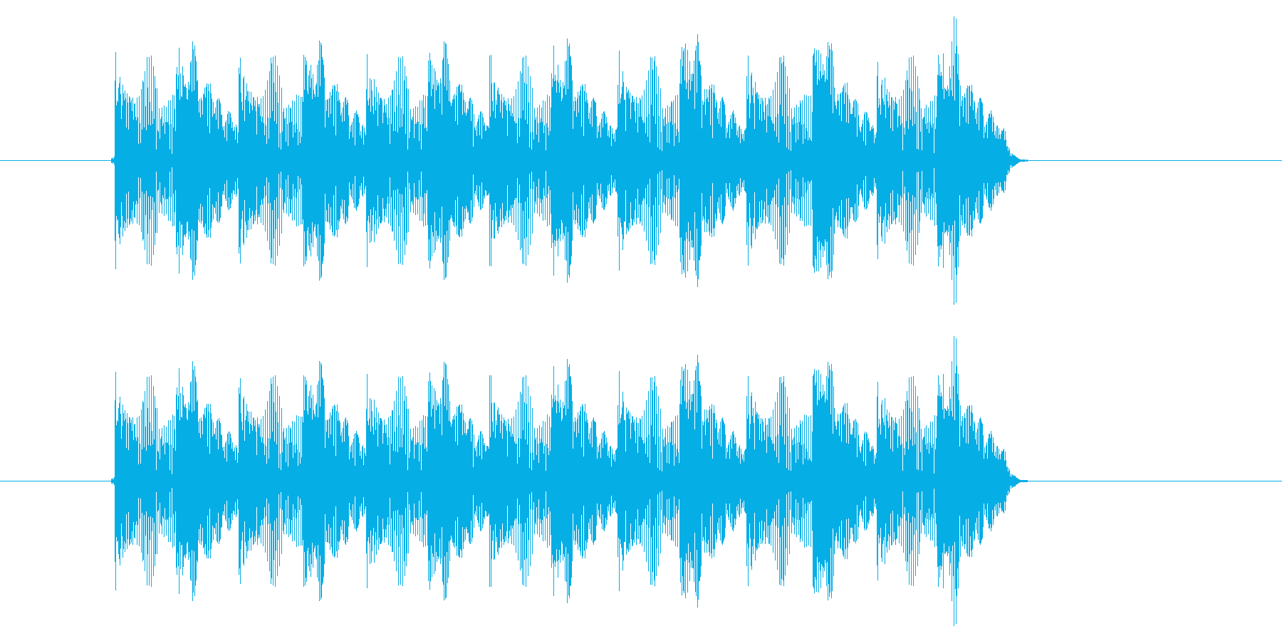 明るくポップな効果音の再生済みの波形