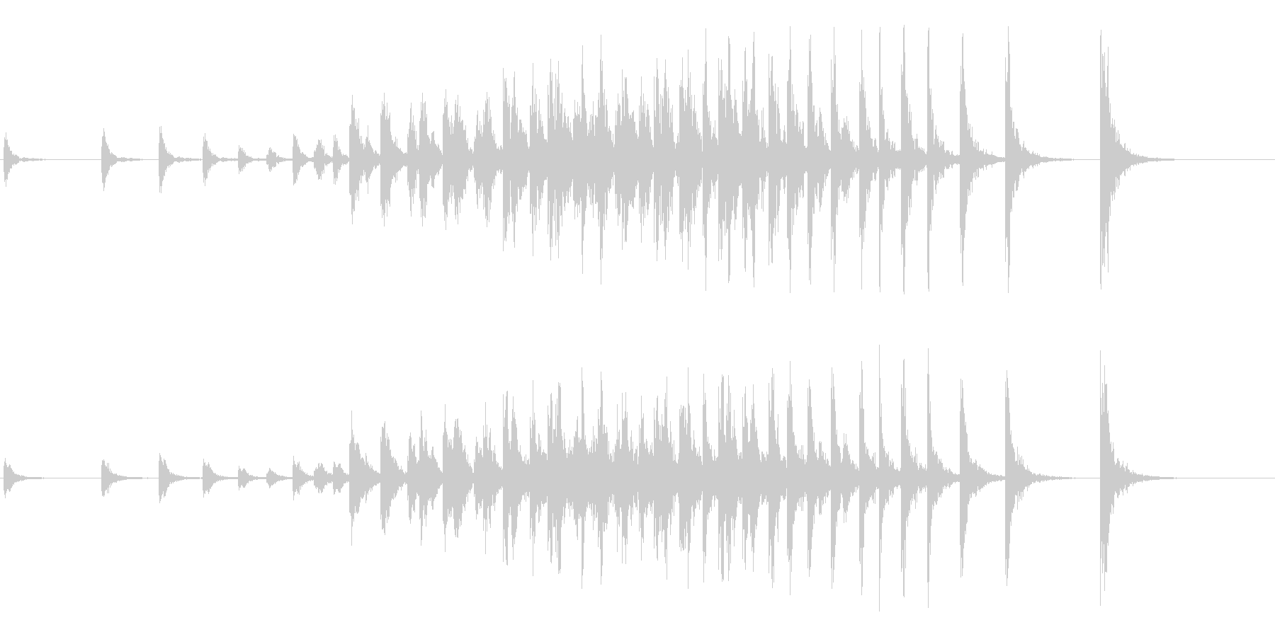 和太鼓のオープニングに最適な連打音+FXの未再生の波形