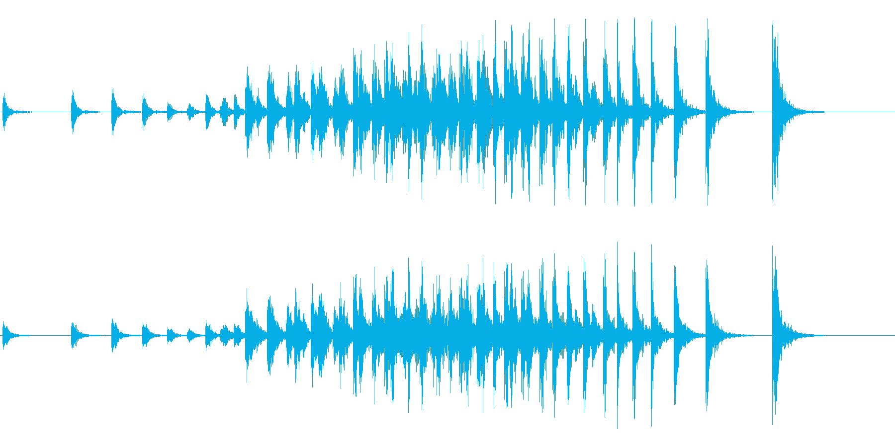 和太鼓のオープニングに最適な連打音+FXの再生済みの波形
