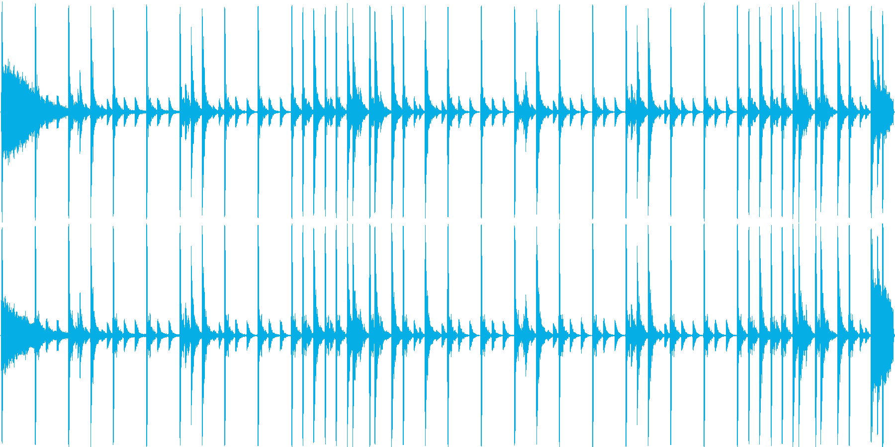 ロックのドラムをイメージした楽曲です。の再生済みの波形