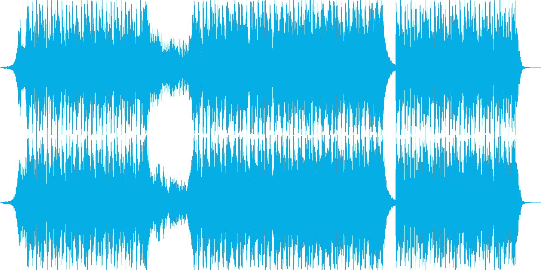 怪物に追われ逃げている様なスリリングな曲の再生済みの波形