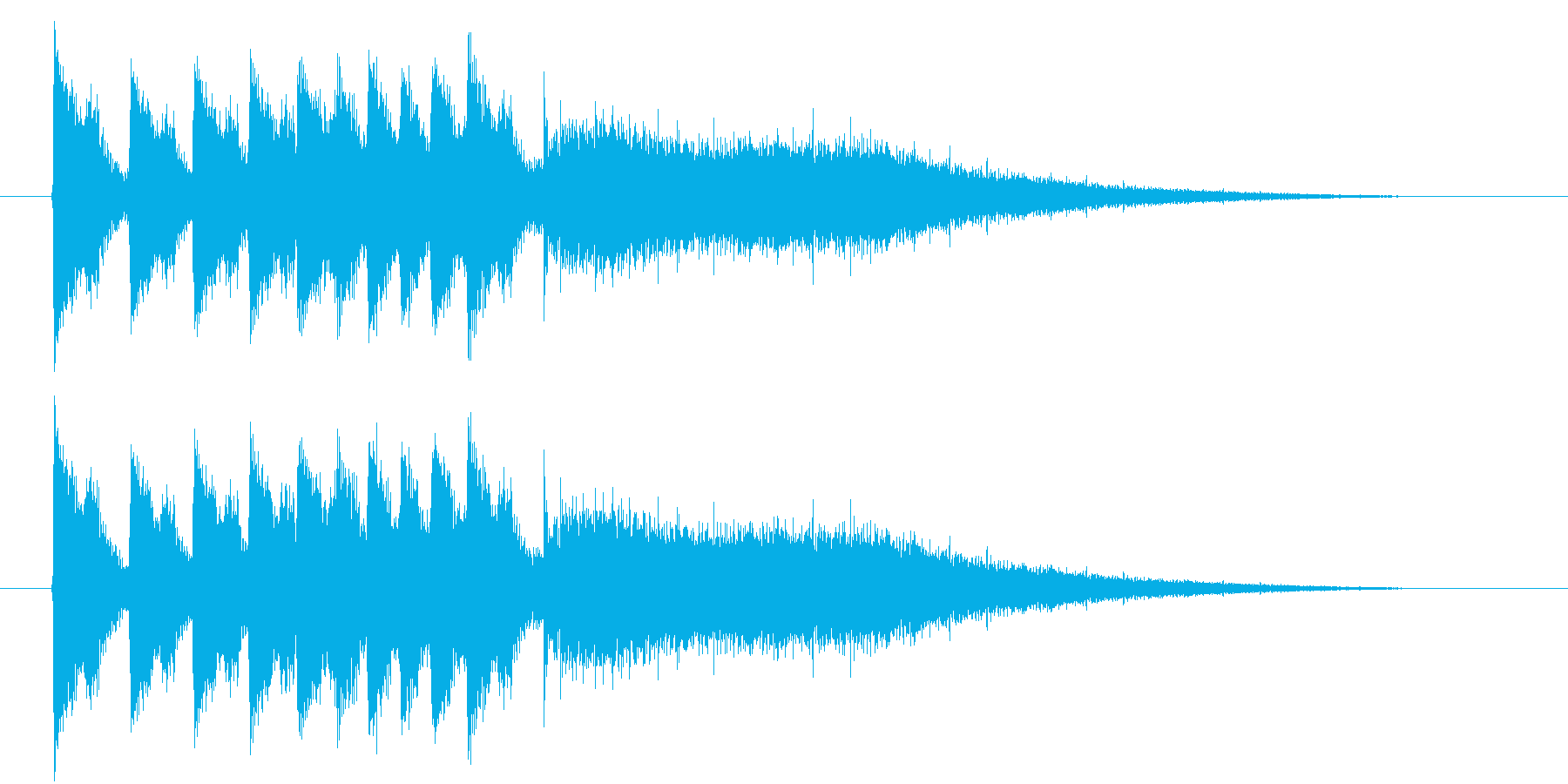 ジャンジャンジャーンというドラの音の再生済みの波形