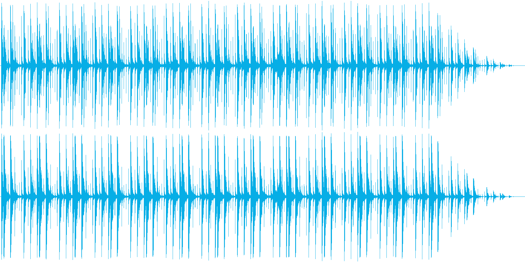 パーカッションの曲。の再生済みの波形